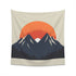 Alt Text: Golden Peaks Minimalist Tapestry - Serene sunrise mountains in warm hues, high-quality, perfect for all seasons, makes a great gift