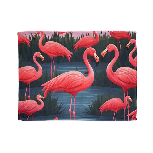 Pink flamingo blanket with tropical vibes for cozy Mother's Day rest.