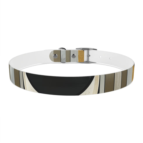 Abstract art deco dog collar M in Black Onyx for chic pets.