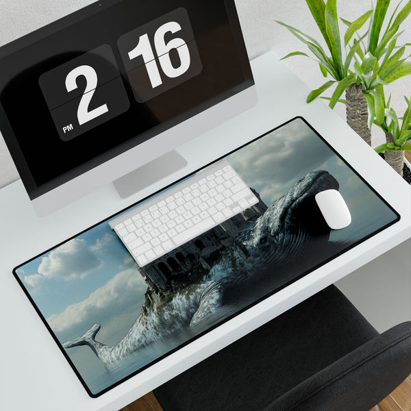 Sky Whale Floating Castle Fantasy Gaming XXL Extended Desk Mat - View 4 | Prints With Passion