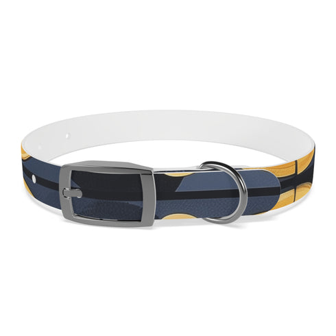 Handcrafted black onyx dog collar with artisan tile pattern for stylish pups.