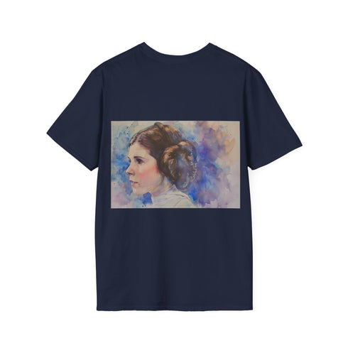 Princess Leia watercolor tee in charcoal, crew neck, regular fit.