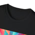 Abstract geometric charcoal cotton T-shirt with crew neck for summer vibes