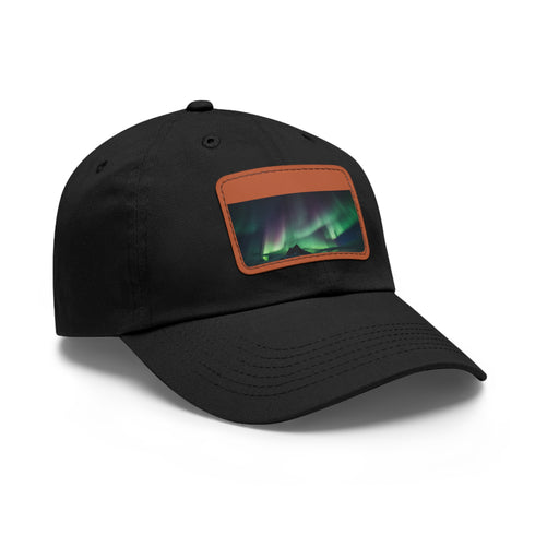 Northern Lights Glow Baseball Cap in White with Light Brown Patch