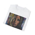 Charcoal cotton T-shirt featuring a portrait of Jennifer Aniston's radiant smile