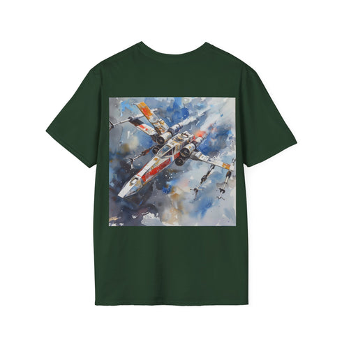 Galactic X-Wing Star Wars Tee for Men and Women, Charcoal Cotton.