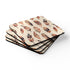 Boho feather cork square coasters for desks and kitchens.