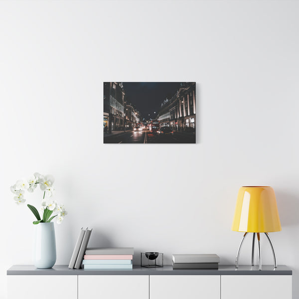 Oxford Street London at Night Illuminated Stretched Canvas Wall Art – Prints With Passion (View 4)