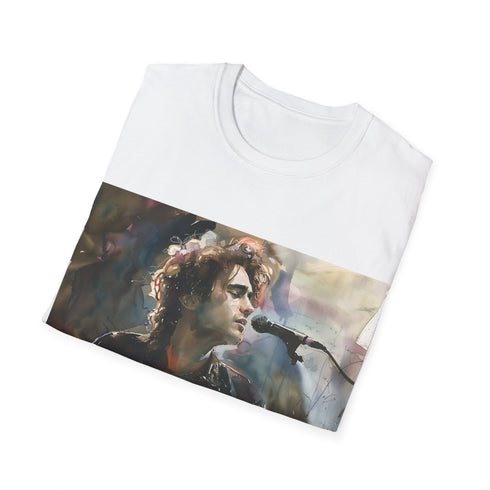 Jeff Buckley watercolor concert tee in charcoal, size Small.