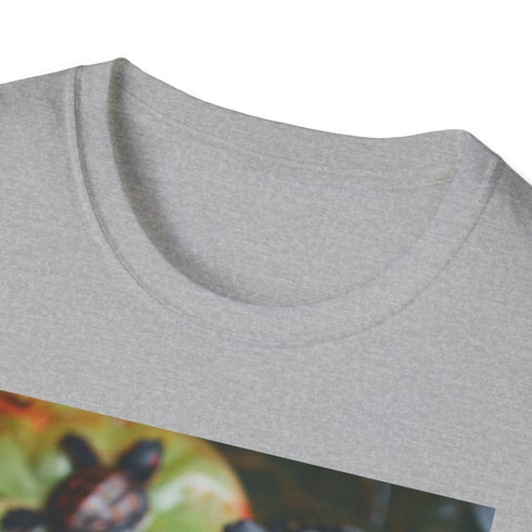 Ocean Explorers Baby Turtles Swimming Charcoal T-Shirt regular fit.