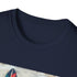 Bohemian feather T-shirt in charcoal with carefree and vibrant design.
