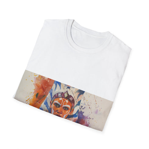 Charcoal Ahsoka Tano Star Wars T-shirt: vibrant, galactic design for fans.