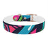 Neon graffiti dog collar for trendy pets, size M, black onyx.