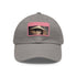 Audrey Hepburn monochrome baseball cap with light brown patch.