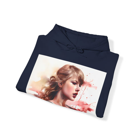 Soft navy unisex hoodie inspired by Taylor Swift's iconic style.
