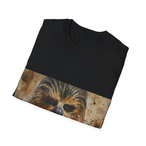 Chewbacca watercolor tee in charcoal for ultimate Star Wars fans.