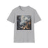 Abstract charcoal smoke art swirls t-shirt in men's size small.