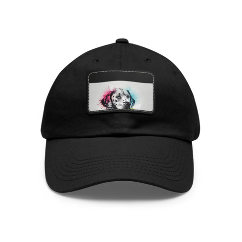 Dalmatian graphic white cotton baseball cap for dog lovers.