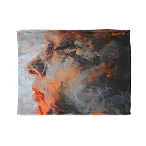 Abstract smoke pattern blanket for tranquility and intrigue.