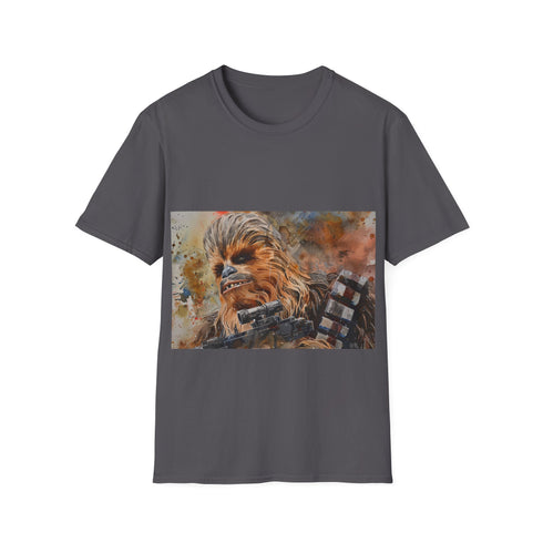 Chewbacca watercolor tee in charcoal, cotton, regular fit.