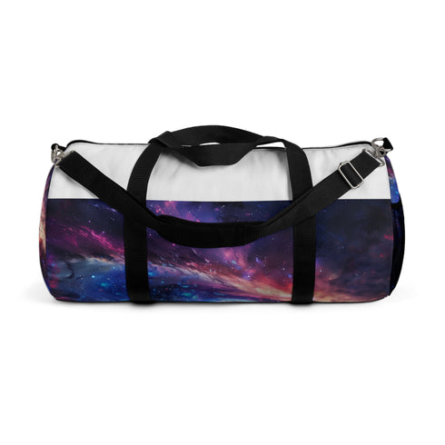 Neon Space Galaxy Small Duffel Bag with All Over Print.
