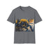 Buzzing beauty watercolor tee in charcoal for men or women.