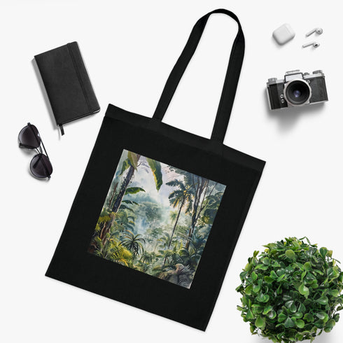 Heart of the Congo Tote Bag, Black Cotton DTG Tote Designed carry spirit Congo.