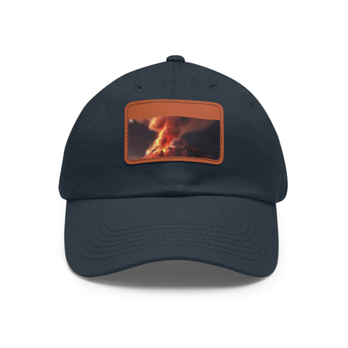 FirePeak Volcano Cap in White with Light Brown Patch - Unisex Cotton Hat