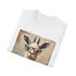 Charcoal cotton t-shirt with llama reading books design on front