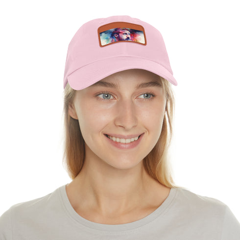 Gosling Glow Watercolor Cap - White light-brown rectangle patch hat.