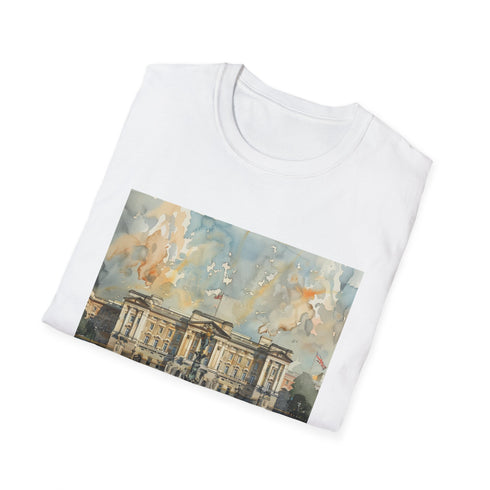 Royal Watercolor Buckingham Palace T-Shirt in Charcoal, Size S, Cotton Blend