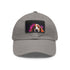 White Basset Hound baseball cap with playful dog patch.