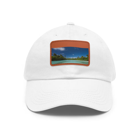 Aitutaki Paradise Cap in White with Light Brown Patch.