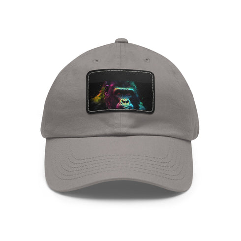 Gorilla glow watercolor cap: White with light brown patch, rectangle shape.