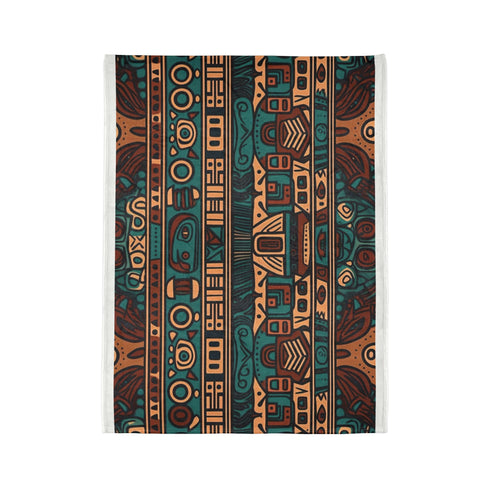 Bohemian Aztec Geometric Plush Fleece Throw Blanket – Prints With Passion (View 10)