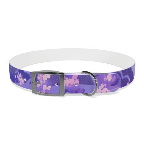 Luxurious Lavender Fields Dog Collar for stylish M dogs in Black Onyx.