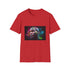 Vibrant charcoal cotton T-shirt featuring neon watercolor Mike Tyson design