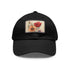 Blooming flowers white baseball cap with light brown patch.