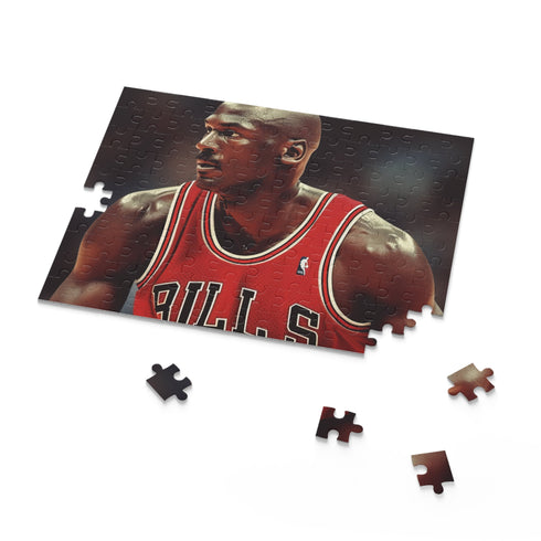 Jordan Bulls Jigsaw Puzzle featuring Michael Jordan in Chicago Bulls jersey