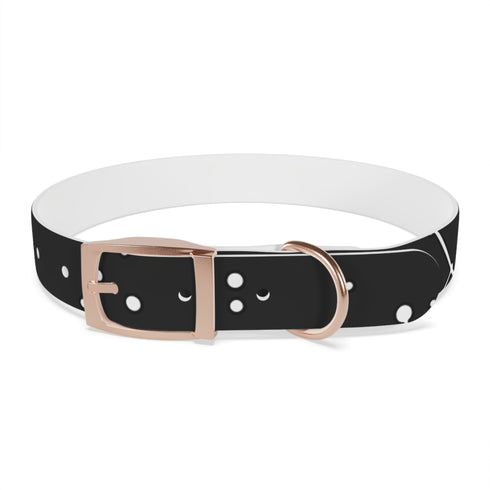 Celestial black onyx dog collar with constellation stars pattern.