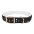 Celestial black onyx dog collar with constellation stars pattern.
