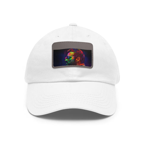 George Michael Neon Dreams Watercolor Baseball Cap White Rectangle Cotton Vegan