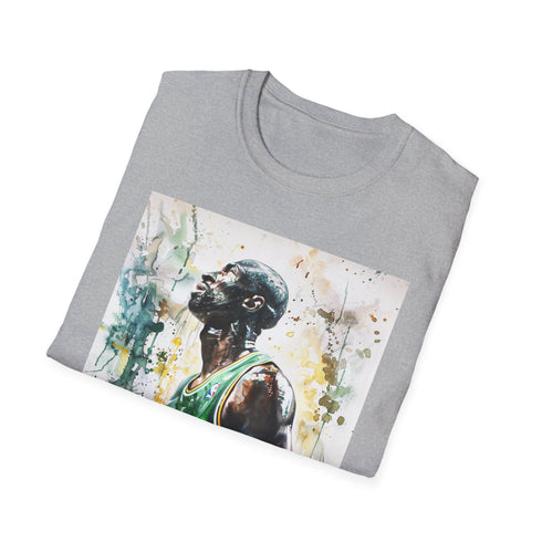 Charcoal cotton crew neck t-shirt with Kevin Garnett bold graphic
