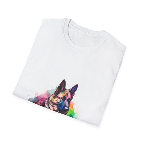 Shepherds Grace Watercolor German Shepherd T-shirt in Charcoal, size S.
