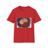 Red Mars watercolor T-shirt in Charcoal, Size S, DTG print.