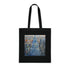 Chic black cotton tote bag with watercolor Chrysler Building design.