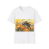 Bumblebee watercolor tee in charcoal, summer-ready cotton, crew neck, men/women.