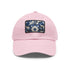 Stylish midnight blue porcelain baseball cap with white/light brown patch.
