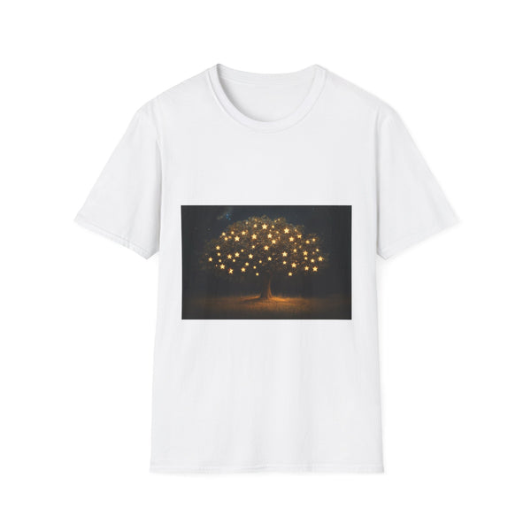 Starlight Fruit Cosmic Tree Surreal Graphic Unisex Softstyle T-Shirt - View 1 | Prints With Passion