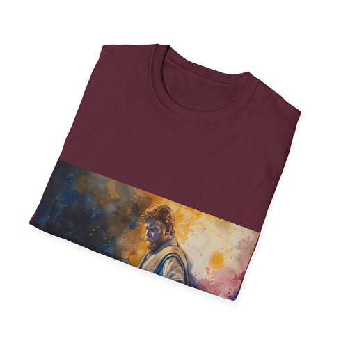 Charcoal cotton tee with Obi-Wan Kenobi lightsaber print.